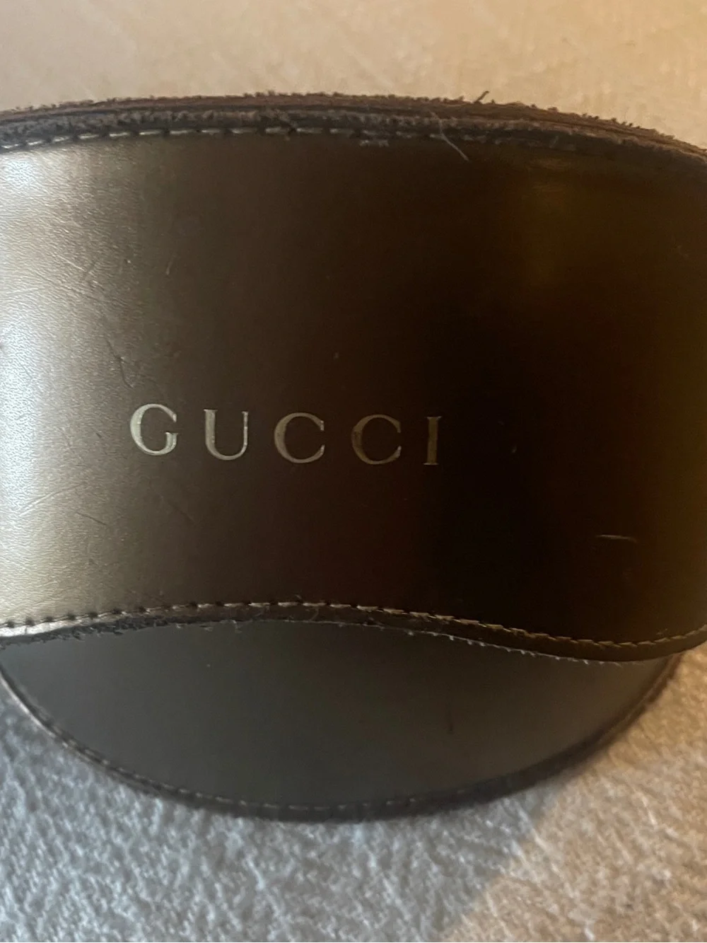 Gucci  Woman or Man's Leather sunglass  Case in Dark Brown fully lined